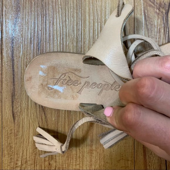 Free People Leather Bryn Marr Ankle Wrap Sandals - Picture 4 of 11